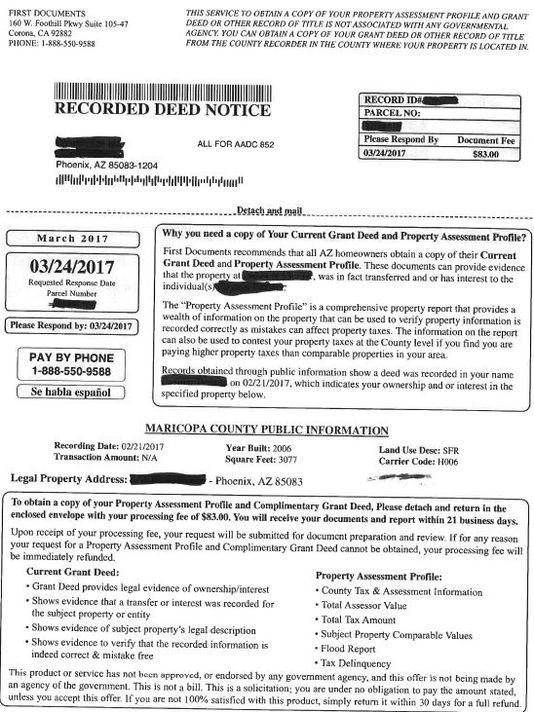 IMPORTANT NOTICE TO HOMEOWNERS PROPERTY DEED SCAM